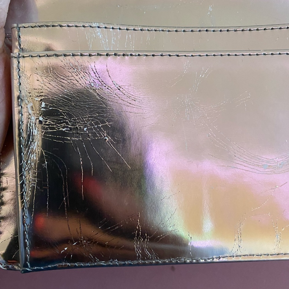 CHANEL Matelasse Chocolate Bar Rare Metallic Zip Around Wallet or Clutch - Picture 13 of 15